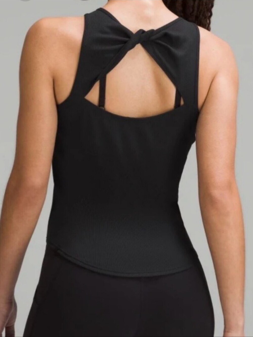 Lululemon Modal Silk Twist Back Yoga Tank Black 12